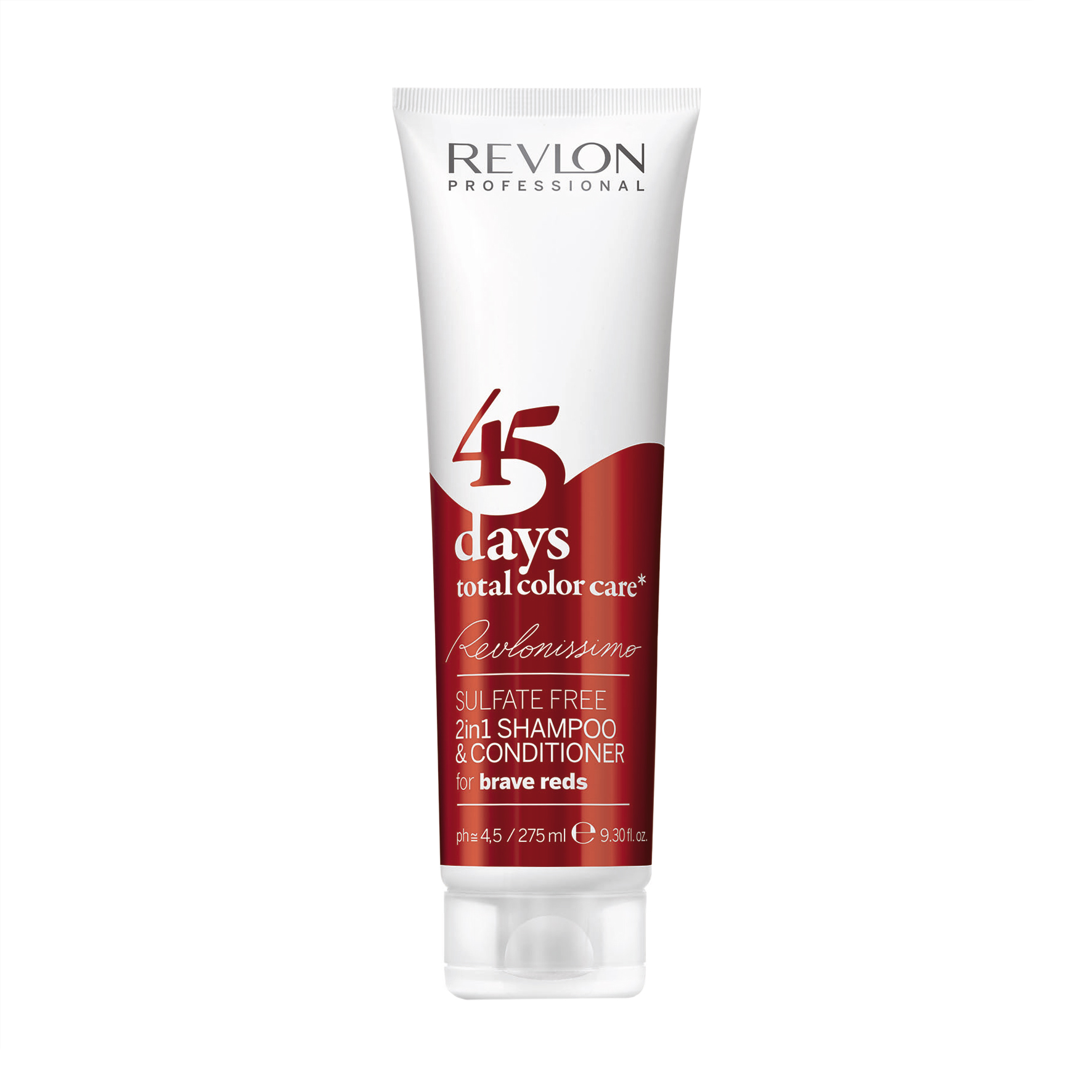 Шампунь-кондиціонер Revlon Professional Revlonissimo 45 Days Color Care Brave Reds для червоних відтінків волосся, 275 мл